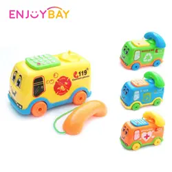 Enjoybay Детские музыкальные игрушки мультфильм автобус телефон скорой помощи полиции пожарная машина забавные Развивающие детские игрушки