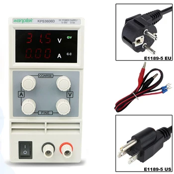 

KPS3606D Mini LED Digital Adjustable DC Power Supply ,0~36V 0~6A ,110V-220V, Switching Power Supply 0.1V/0.01A