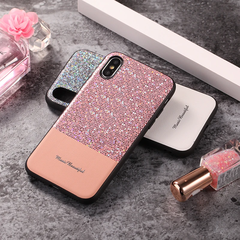 

Starlight Diamond Stitching Case For iPhone 6S 6 7 8 Plus Xs Max Magnetic Car Hold Phone Cases For iPhone XR X Cover shell