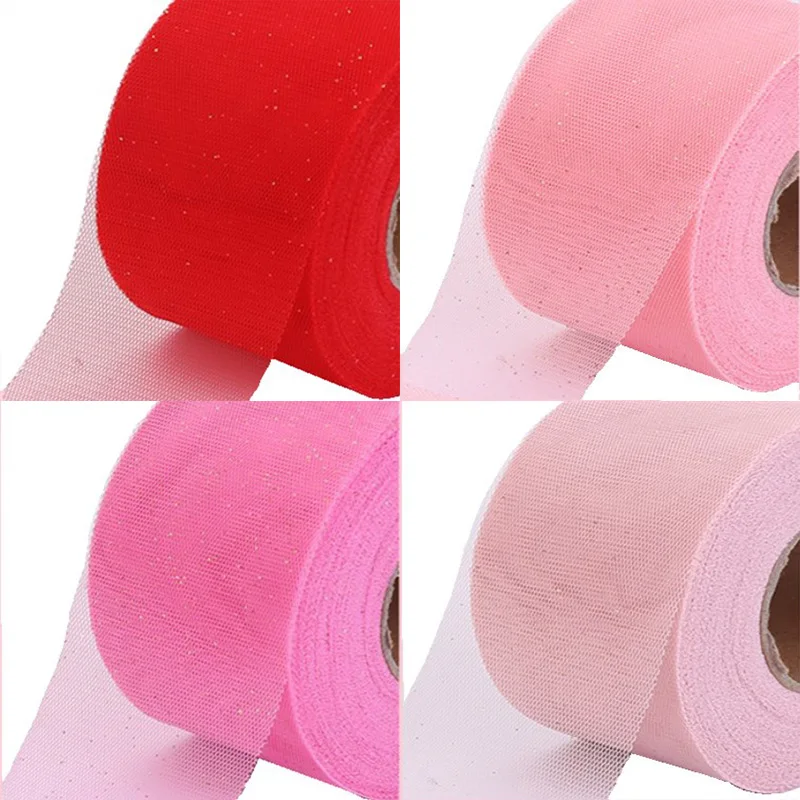 

6 Cm*50 Yds Glitter Golden Sequins Tulle Fabric DIY Baby Shower Tutu Skirt Wedding Birthday Party Favors Decor Gifts Home Decor