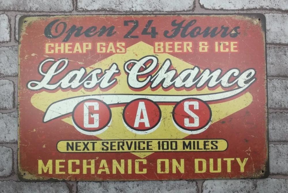 1 pc Gas Station Petrol Mechanic Tin Plate Sign plate wall man cave