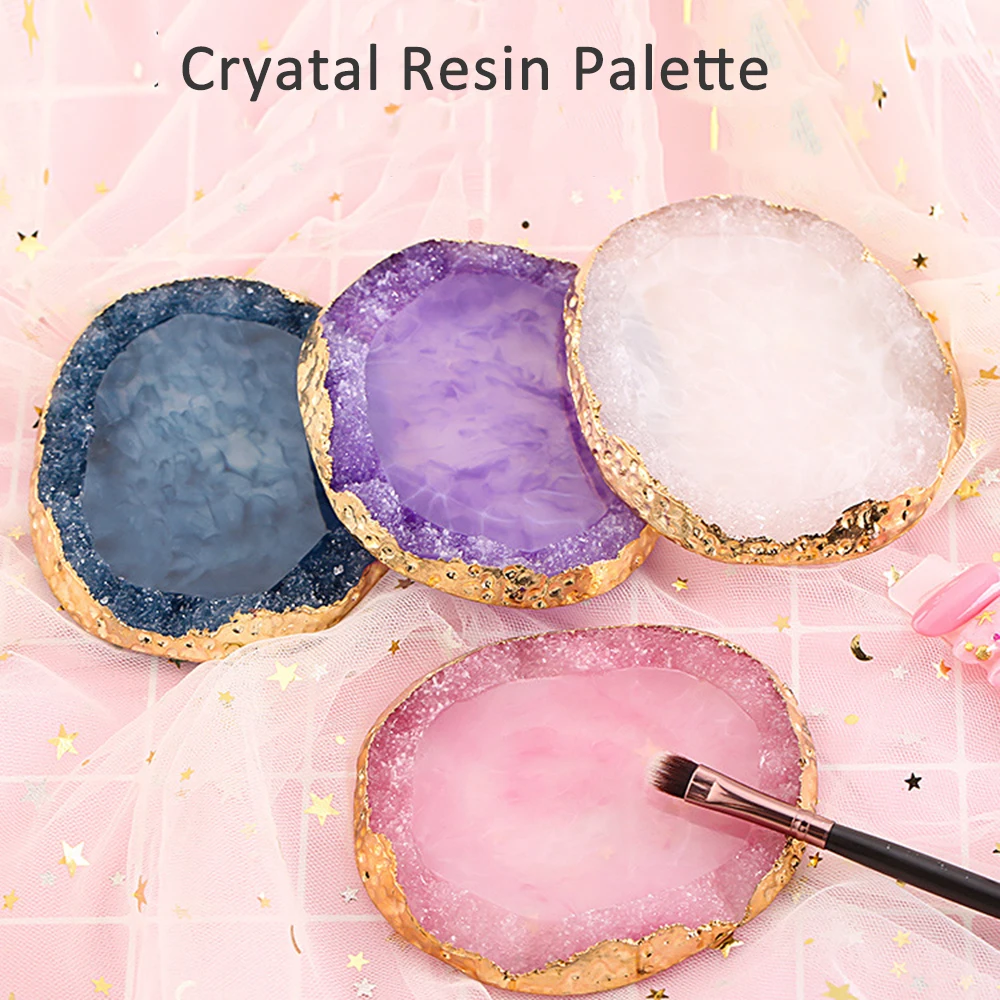 

1PCS Practice Nail Palette Board Natural Resin Varnish Color Shelf Manicure Tool Nail Color Mixing Display Nail Art Tools 4Color