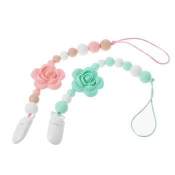 

Free Shipping Infant Teething Dummy Clips Chains Baby Silicone Teether Pacifier Soother Holder