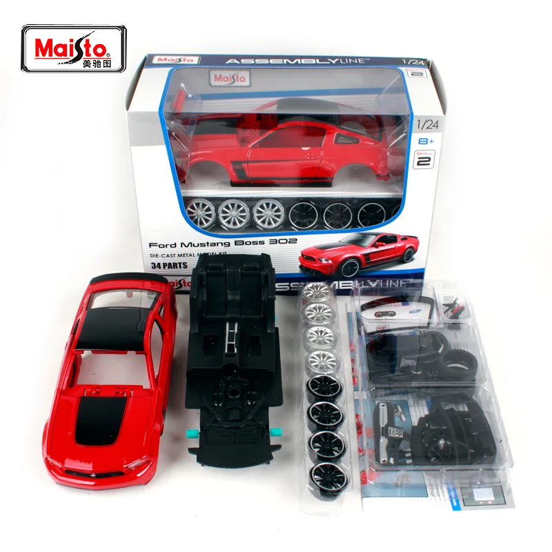 Maisto 1:24 Ford Mustang boss 302 Сборка DIY литая под давлением модель автомобиля игрушка Новинка в коробке 39271