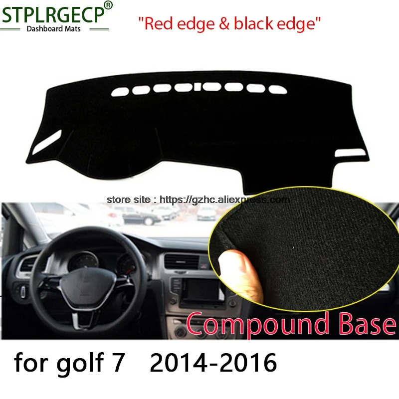 

StplrgeCP For VW volkswagen golf 7 doulbe layer Car Dashboard Cover Avoid Light Pad Instrument Platform Dash Board Cover Sticker