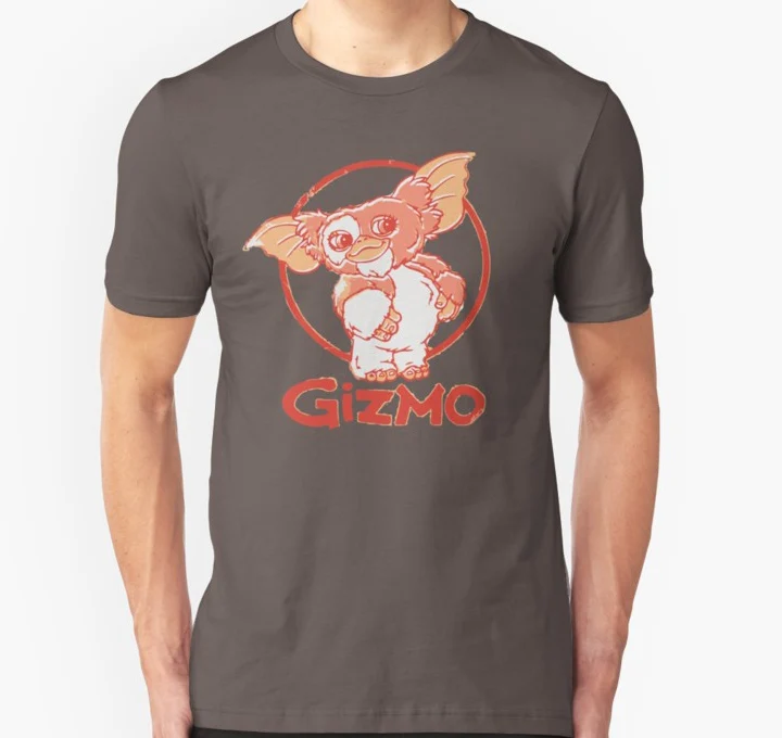 Мужская футболка с коротким рукавом Gizmo Gremlins 1980 е 80s унисекс героями фильмов и