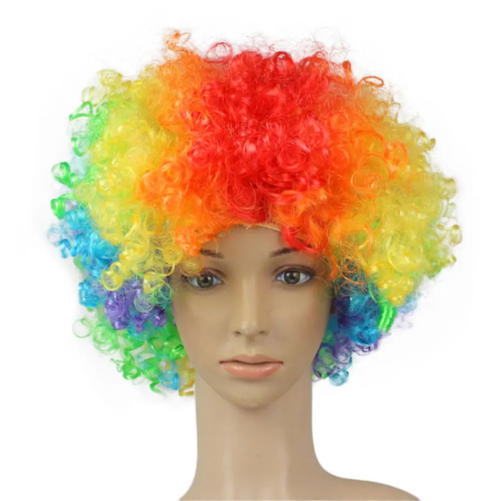 Colorful Clown Wig fans Explosive Head Wig Dance Bar Wedding Birthday Party Dress Performance Props Wig Halloween Grand Event