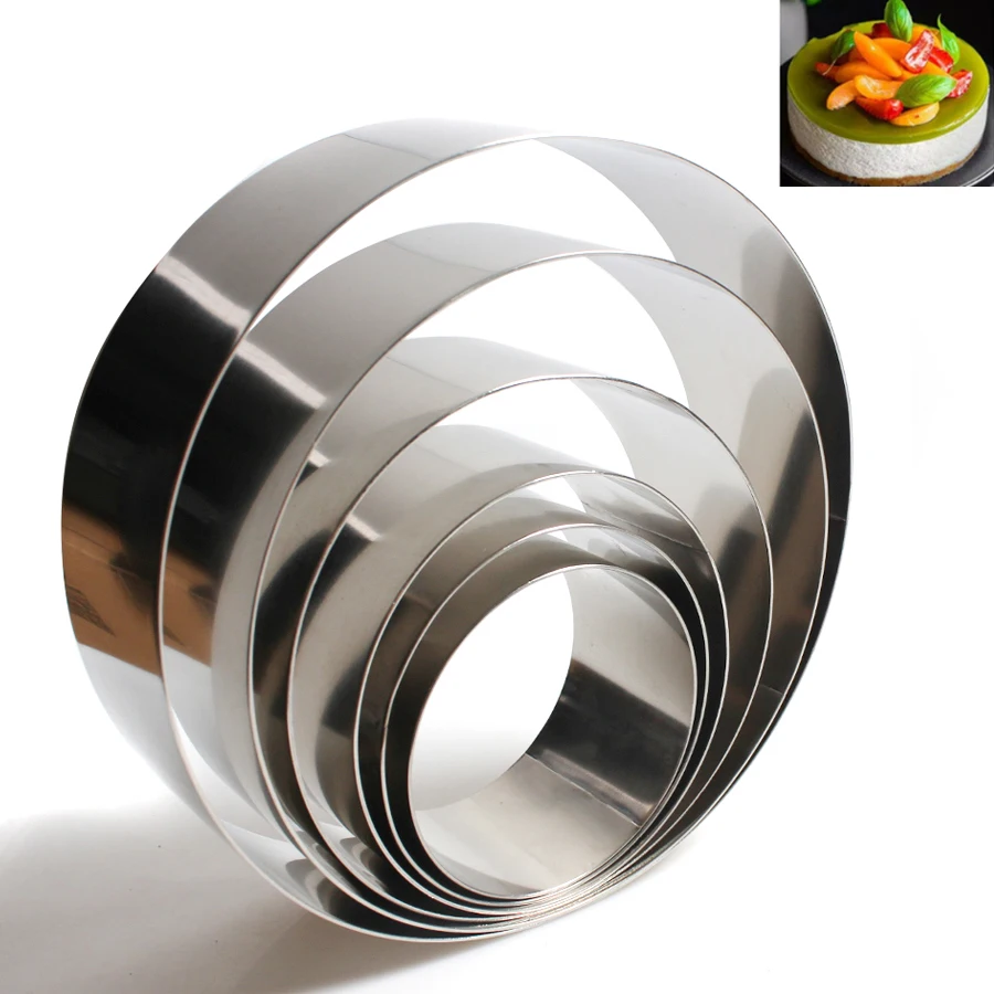 

3INCH 4INCH 5INCH Stainless Steel Cookie Cutter Round Shape Fondant Cake Mold Mousse Cake Ring Baking Cake Decorating Tools