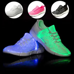 Led Vamp обувь для мужчин и женщин Повседневная легкая обувь Usb зарядка красочный оптоволоконный-оптическая обувь