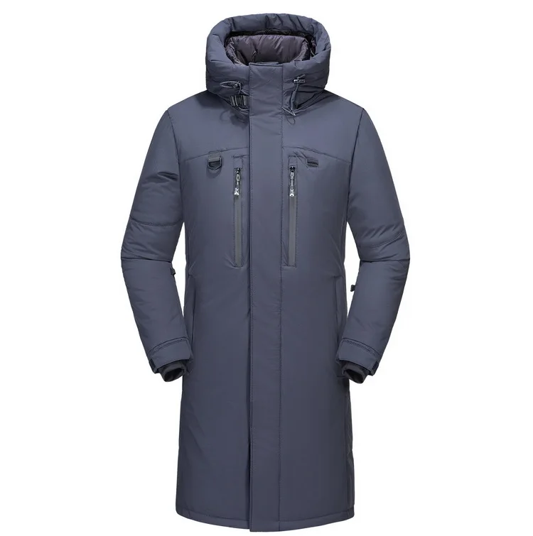 X-Long Down Jacket Men's Down Parkas Winter Thick Warm Coats Hoodies Windbreaker Jacket Russia Clothes Large Size Warm Jacket