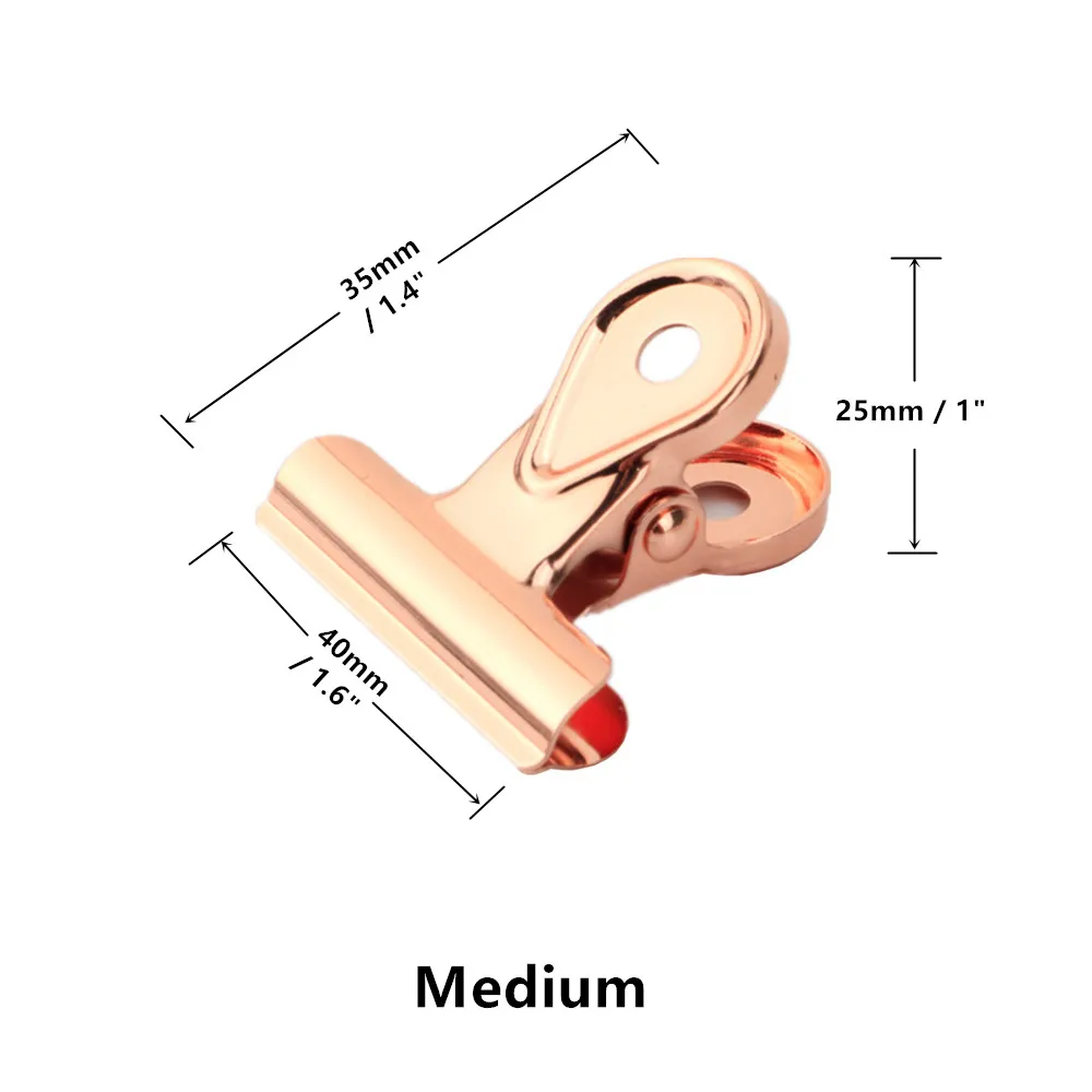 Rose Gold Medium Bulldog Clips