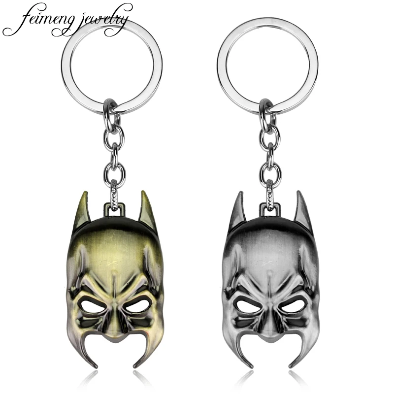 

feimeng jewelry Superhero Batman Keychain The Avengers Super Hero Mask Metal Keyring For Men Fashion Car Key Chain Accessories