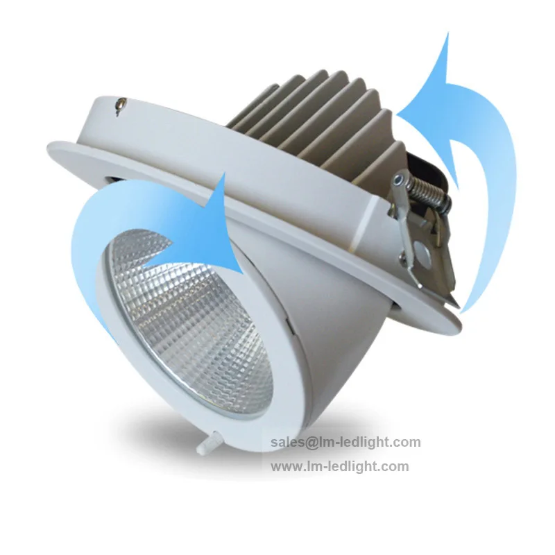 

Rotate 360 degrees Dimmable Recessed LED Downlight COB 20W 30W LED Spot light LED Ceiling lamp AC 110V 220V Free shipping