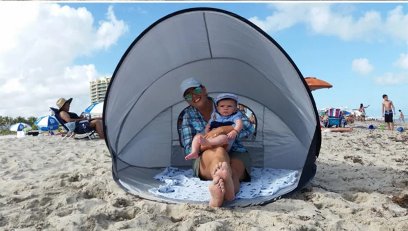 Barraca de praia protetor solar pára-sol automático
