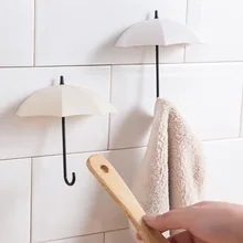 3 unids/lote, forma de paraguas creativo, colgador de llaves, colgador decorativo para el hogar, ganchos de pared para cocina, accesorios de baño, gadgets