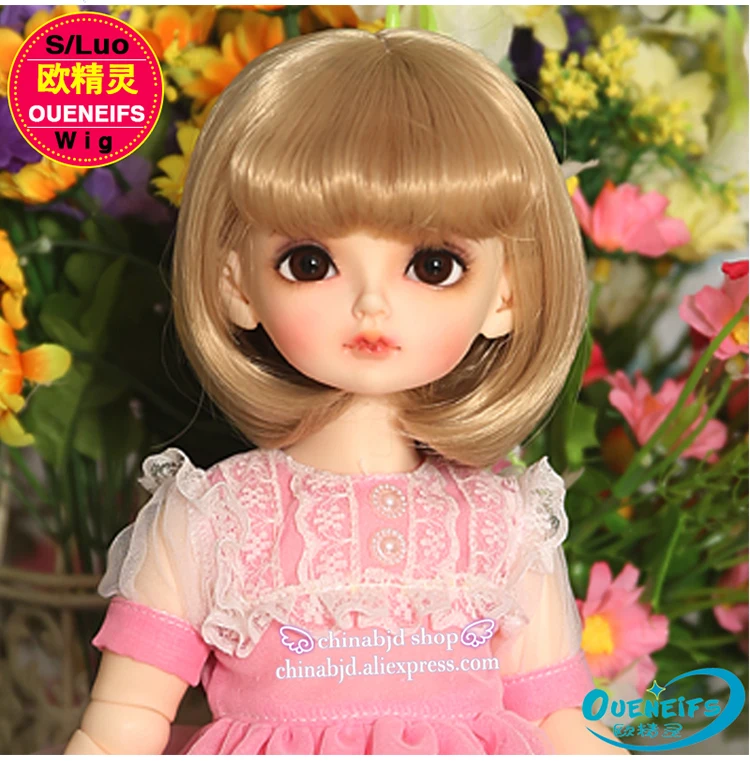 Парик для куклы BJD,, парик для куклы bjd, Размер 9-10 дюймов, 1/3, высокотемпературный парик для девочек, короткий парик для куклы bjd sd, красивый парик с челкой