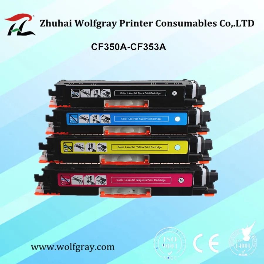 YI LE CAI compatible toner cartridge CF350A 350A CF351A CF352A CF353A 130A for hp Color LaserJet