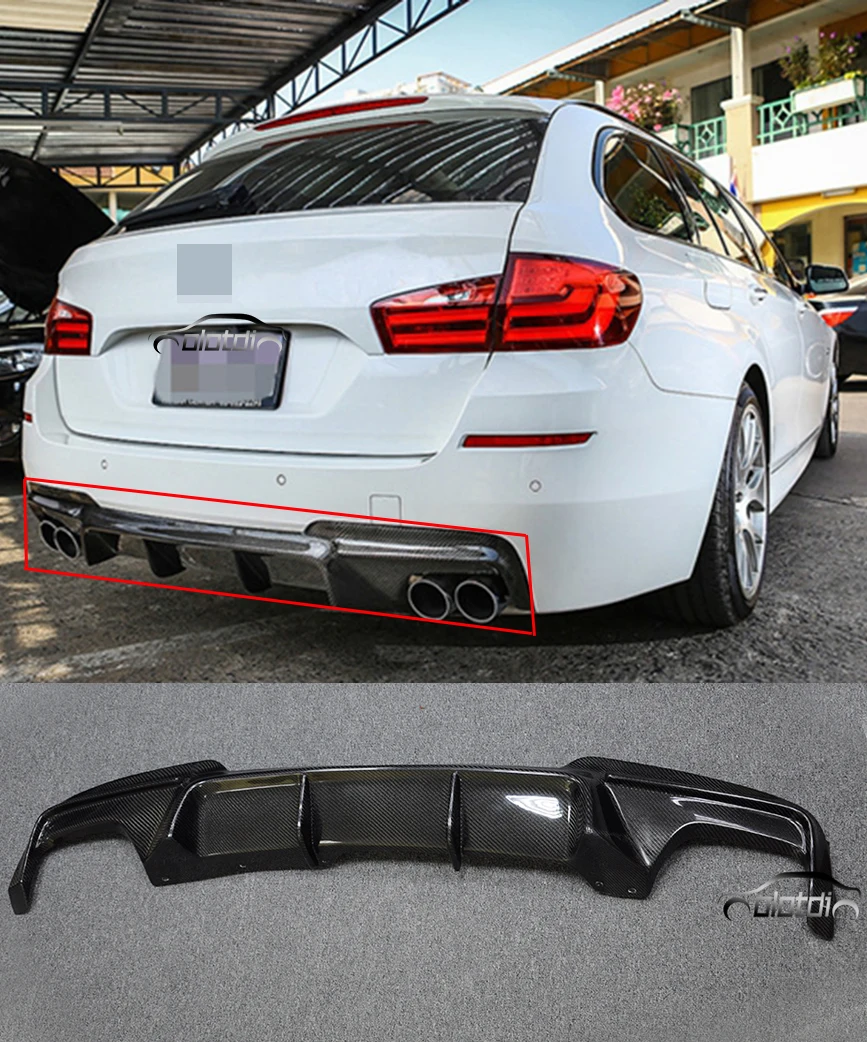 Углеродного волокна V стильный диффузор глушителя спойлер на крышке багажника автомобиля губа для губ для BMW F10 M-TECH бампер