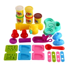 1 Unidades 100% Plastilina Juguete Seguro 5 Botellas con Crema Máquina cuencos Copa Ciclo uso Del Cabrito Del Bebé Helado Plastilina Molde Herramienta