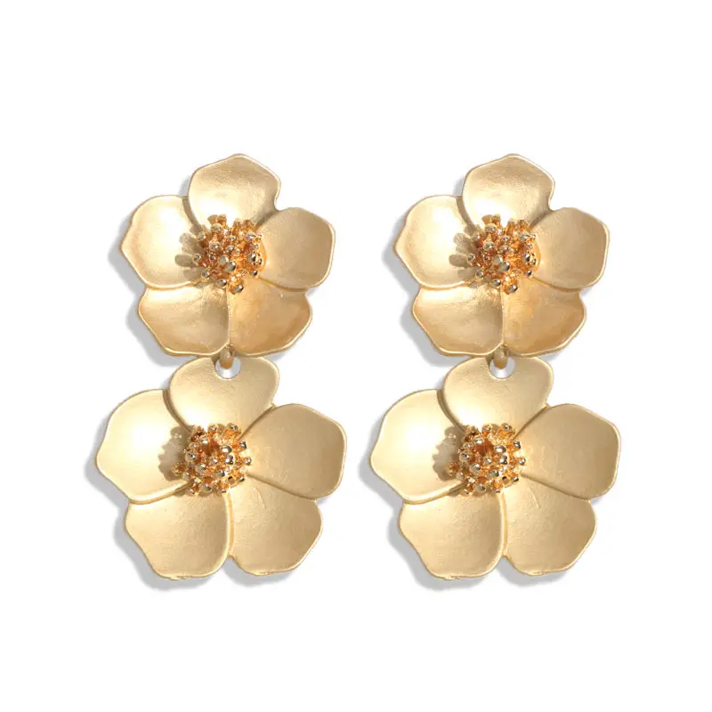 Flatfoosie трендовые серьги-капли из сплава для женщин с геометрическим узором в виде цветка подвеска золотого цвета серьги женские свадебные украшения