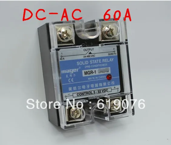 Полупроводниковое реле Mager SSR 60A DC-AC качественные товары MGR-1 D4860 | Обустройство дома