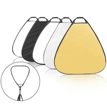 

Portable 80cm LED centimeters 5 in 1 Collapsible Triangle Multi Camera Lighting Reflector Diffuser Kit with Grip Carrying Case