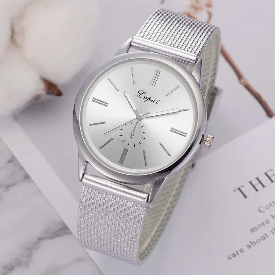 Бренд lvpai женские наручные часы роскошные серебряные силиконовый ремешок Творческий платье кварцевые часы модные простые Серебряный браслет часы
