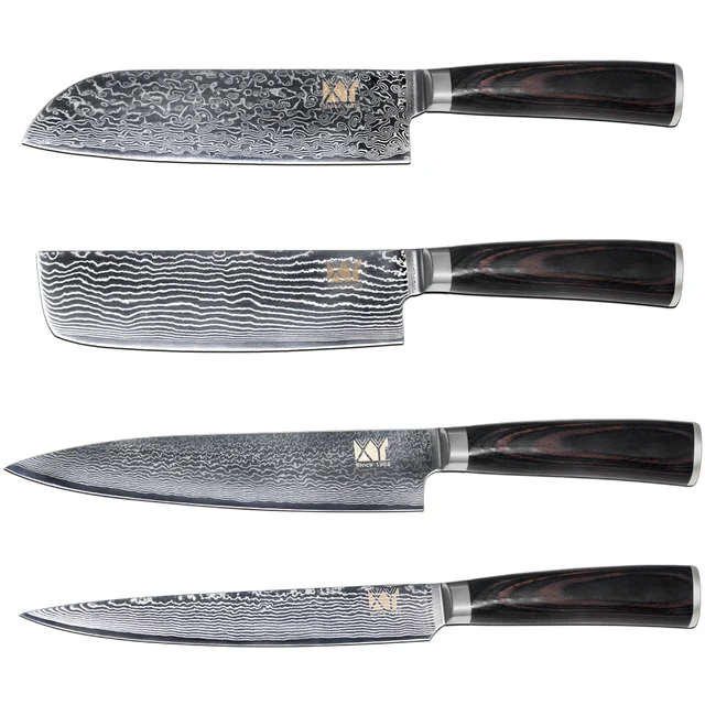 Best Damascus Knife Set 7 Inch Santoku Chopping 8 Inch