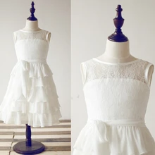 Новые Платья с цветочным узором для девочек вечерние платья с оборками и рюшами для маленьких девочек, детское платье для причастия на свадьбу