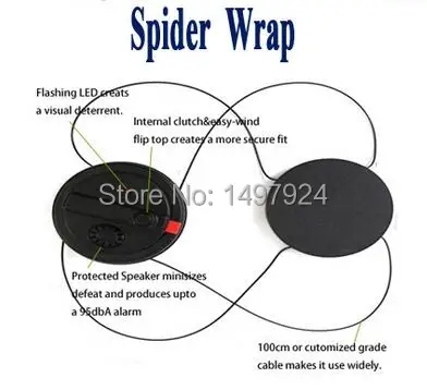 2016 Hot selling 100pcs EAS 3 alarms security spider wrap tag  for electronic items+1 pc EAS spider detacher 2016 Hot selling 100pcs EAS 3 alarms security spider wrap tag  for electronic items+1 pc EAS spider detacher