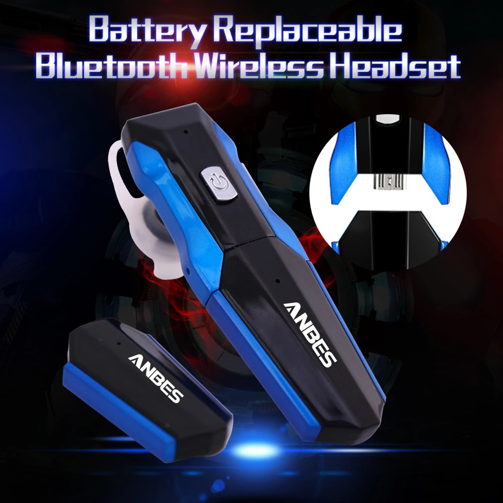 Original ANBES Replaceable Battery Headset Mini Protable Wireless
