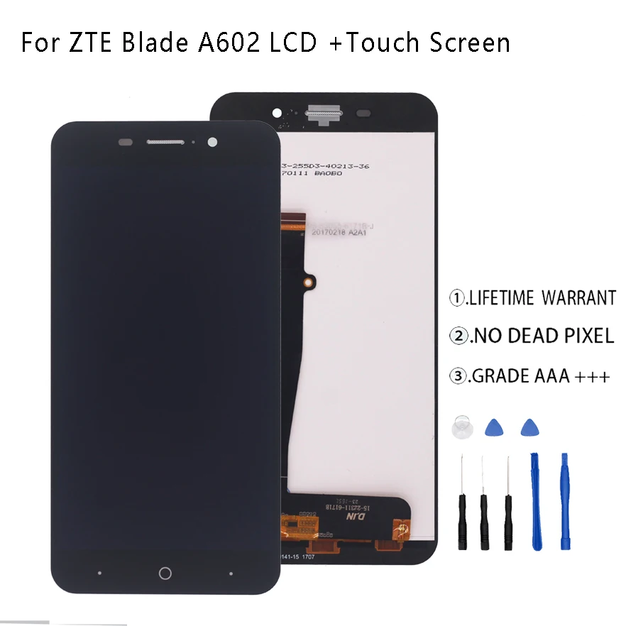 

For ZTE Blade A602 LCD Display Touch Screen Digitizer Phone Parts For ZTE Blade A602 Screen LCD Display Free Tools