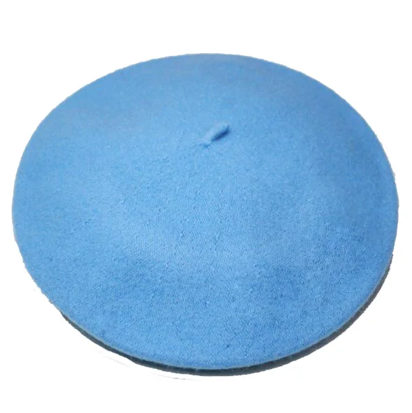 sky blue Дешевая модная новинка, женский шерстяной Одноцветный берет, женская кепка s, зимняя универсальная теплая прогулочная Кепка, 20 цветов - Цвет: sky blue