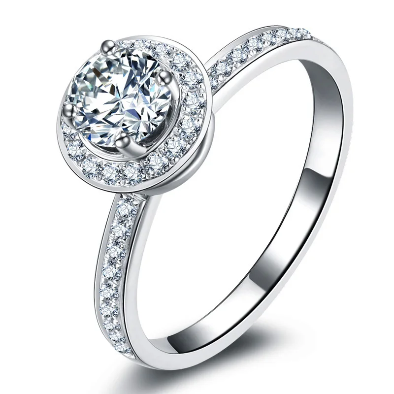 EDI 0.8ct moissanites Лаборатория Grown Алмаз 14 К золото моды Pave Band обручальные кольца для