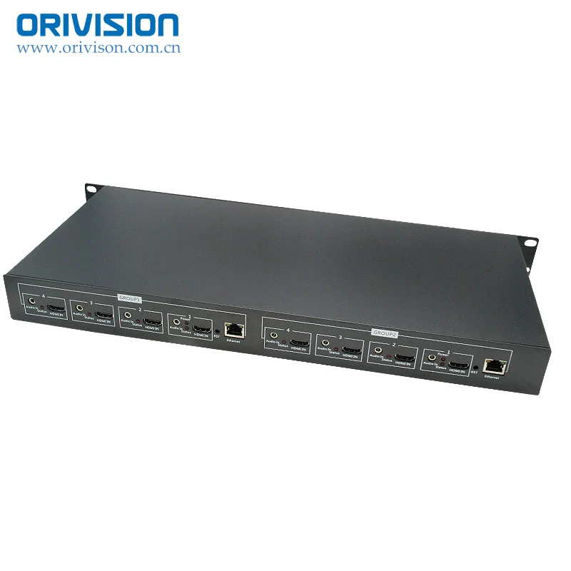 ZY EH408/1U стойка 8 каналов HDMI видео кодировщик MPEG 4/H.264 AVC 2 канала 4K @ 30 + 6 1080P 60