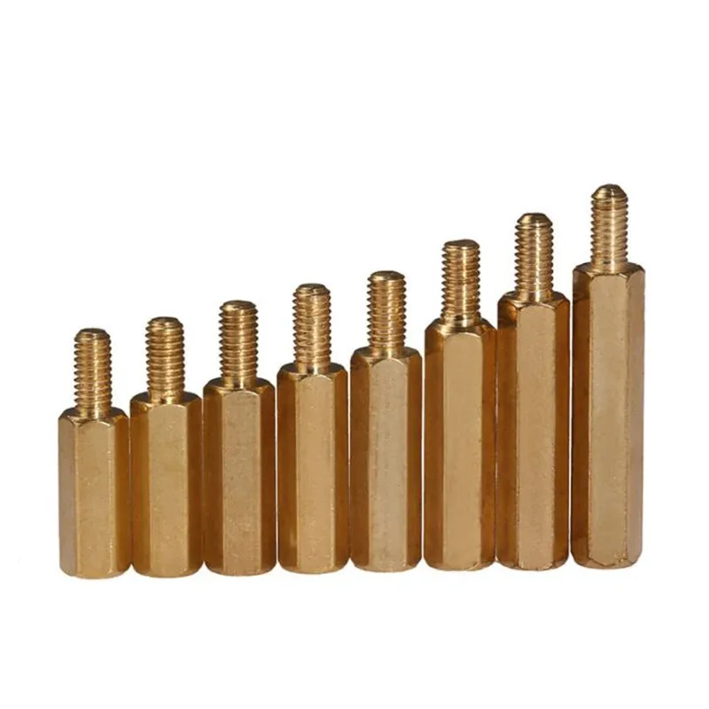 10/20 шт. M2 * L + 3 мм 2 5/M3/M4 6 шестигранные латунные шаговые винты с резьбой для печатной