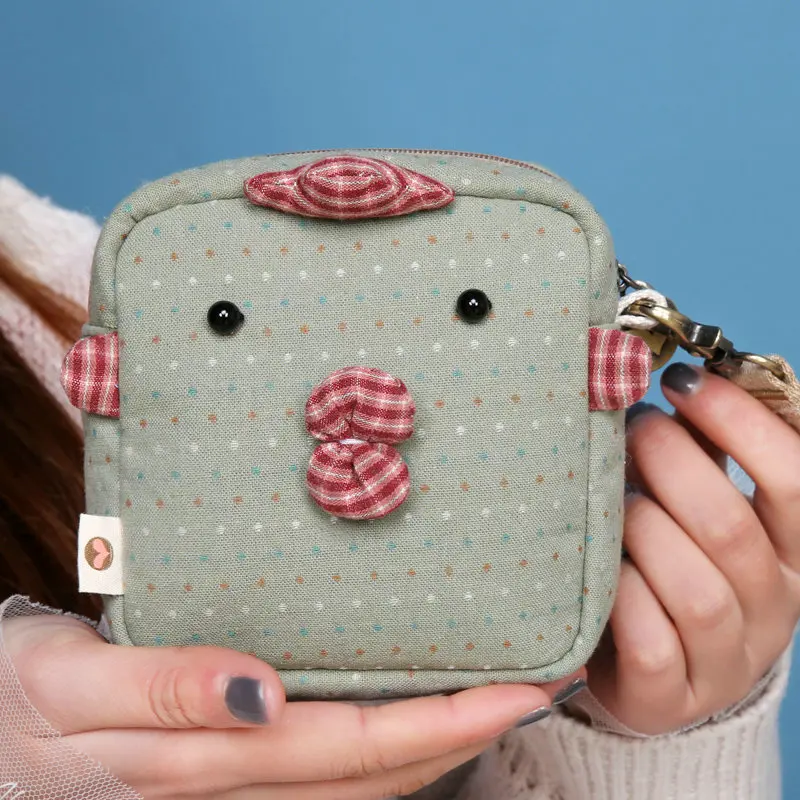 

New dot patch funny small wallet female small square bag cute net red coin bag girl student cloth money change carry bag key bag