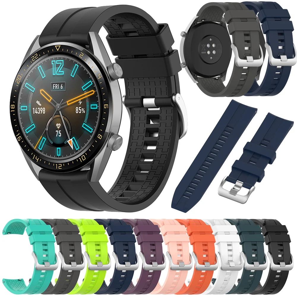 Для Huawei Watch GT 46 мм спортивный ремешок 22 для часов резиновый силиконовый Браслет