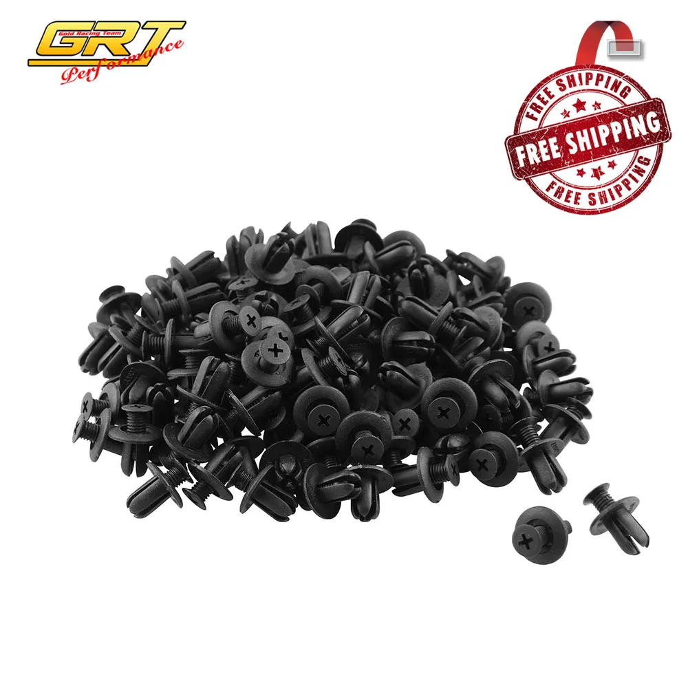 

RYANSTAR 120Pcs 8mm Car Universal Mixed Door Trunk Rack Bumper Expansion Screw Threaded Nail Plastic Interior Clip Clasp for Car