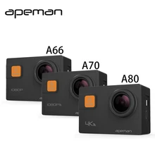 Apeman действие Камера A66 A70 A80 4 К 1080 P HD Водонепроницаемый Спорт Шлем Видео Камера с видеокамера Новые Камера случае один Батарея