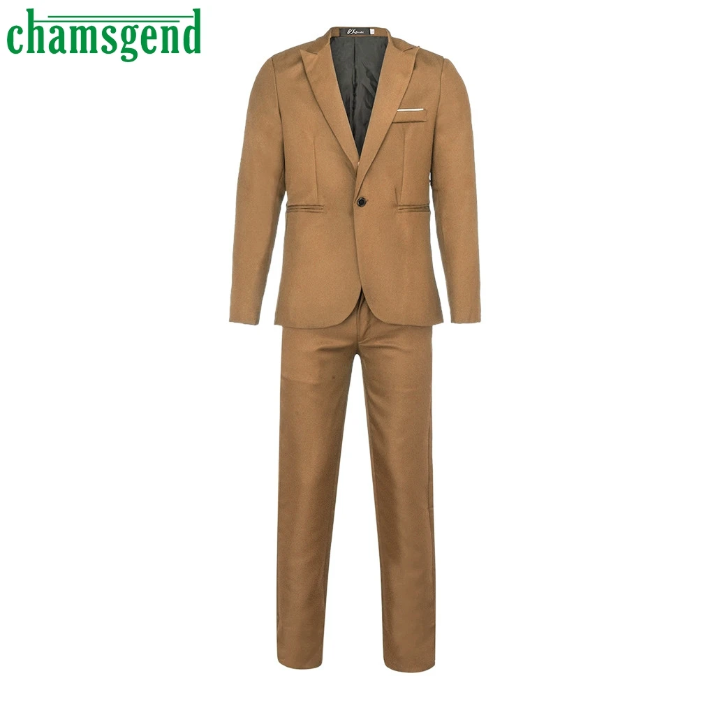 

Chamsgend Mens Formal Blazer 2019 new design Men's Slim Button Suit Pure Color Dress Blazer Host Show Jacket Coat & Pant hot #30