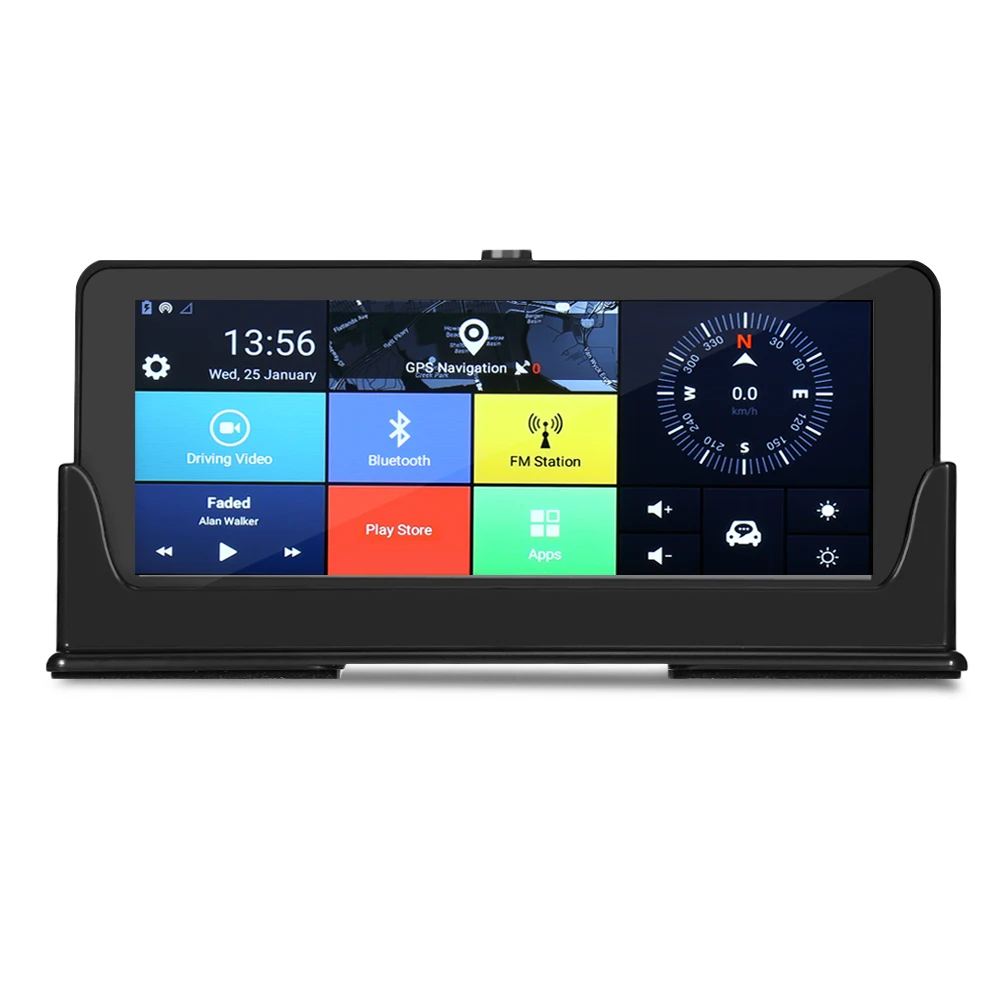 ZEEPIN 140 degree WiFi GPS 7'' Car DVR Dual Camera 4G Rearview Mirror Dash Cam ADAS Bluetooth Hands-free Car Driving Recorder