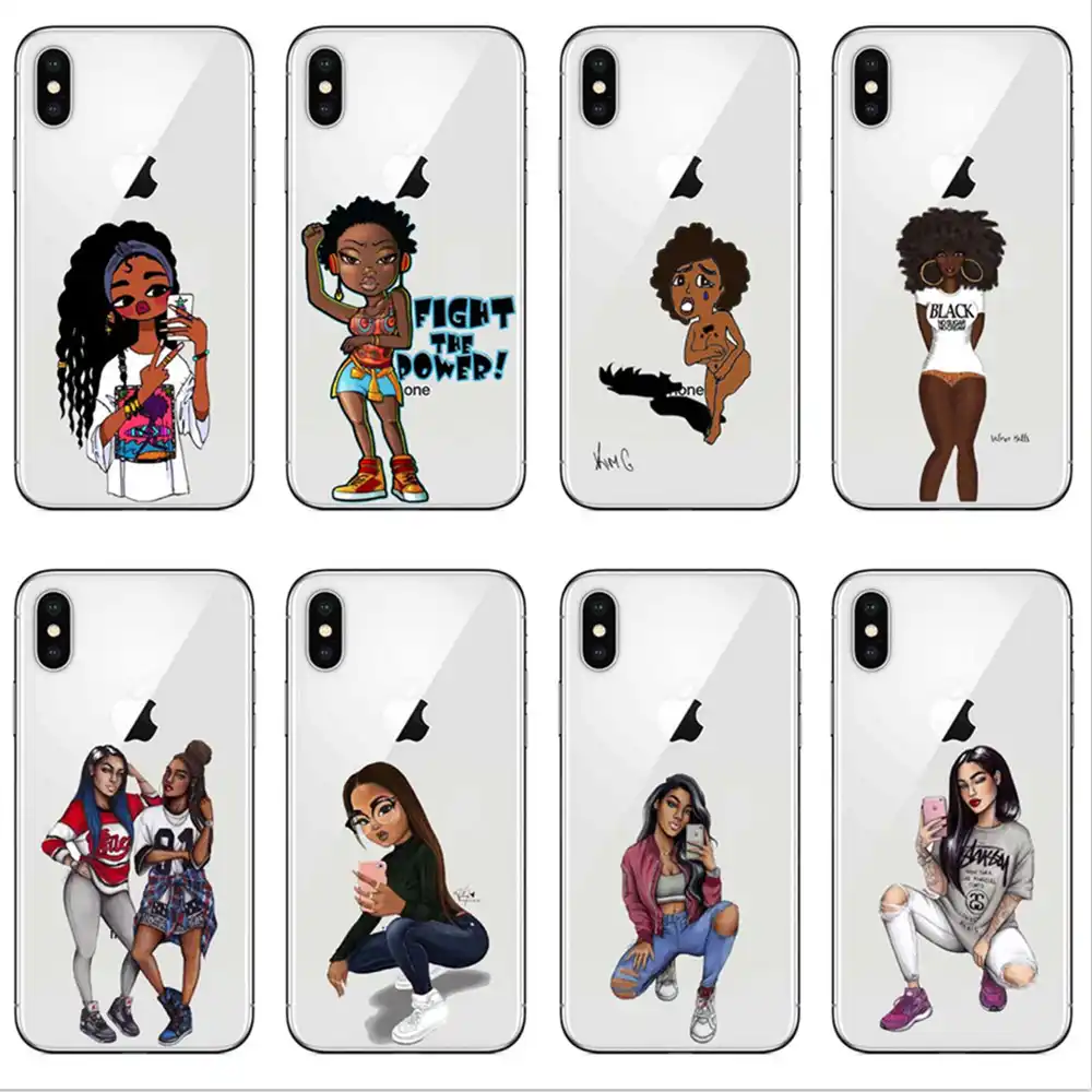 Afro Black Girl Magic Melanin Poppin Art Soft Silicone Tpu Phone