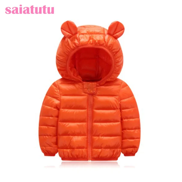 

orange cool kids baby children warm winter clothing girl Outerwear Coats Down jackets Parkas Cotton-padded jacket cute fashion
