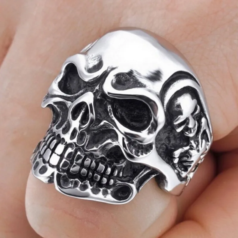 new arrivals 1pcs viking skeleton skull ring stainless steel biker ring men finger size 7 13 punk rock jewelry findings - Viking Wedding Rings new arrivals 1pcs viking skeleton skull ring stainless steel biker ring men finger size 7 13 punk rock jewelry findings - Viking Wedding Rings