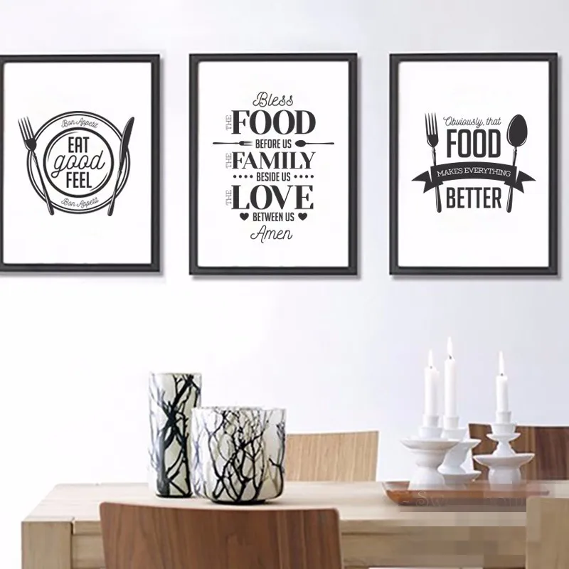 Food Quote Canvas Art Print Poster, Wall Pictures for Home Decoration