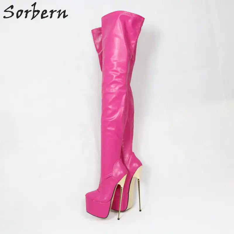 hot pink platform boots