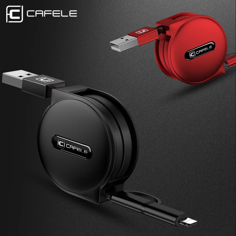 

CAFELE Original 2 in 1 retractable USB charging Cable For iPhone 7 6s plus 5s SE micro for android Samsung S6 S7 xiaomi huawei