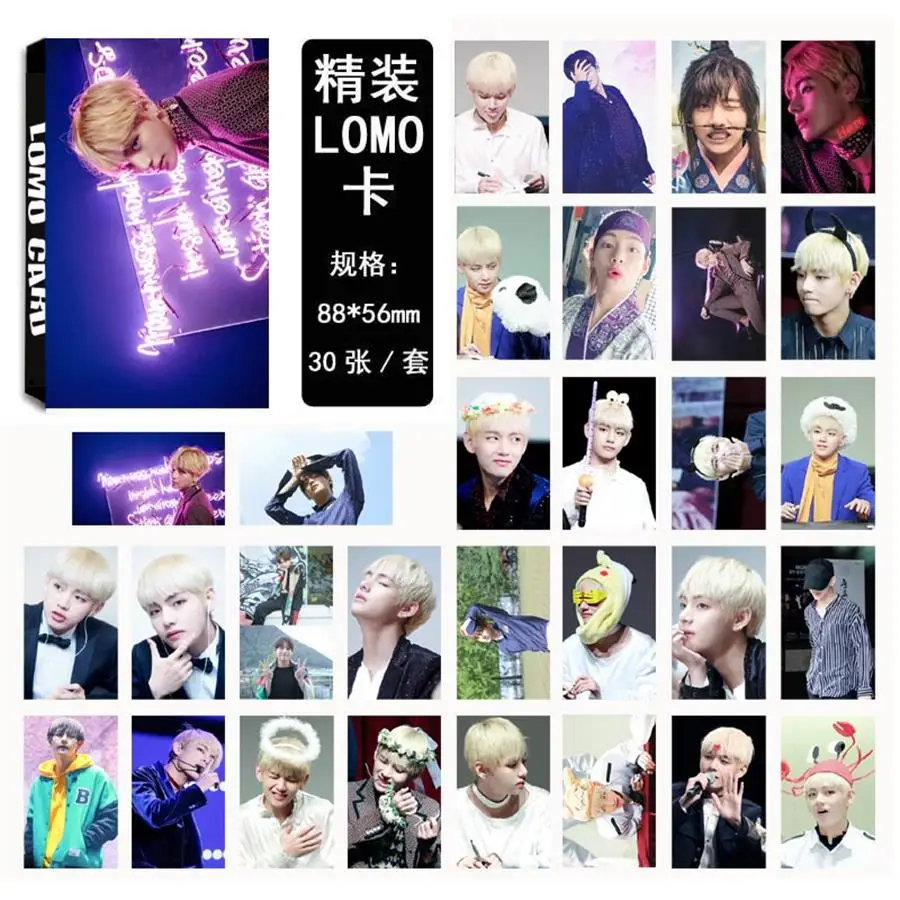 

Kpop V Personal Lomo Photo Card Kim Taehyung Boys Collective HD Photocards Fans Gift Poster