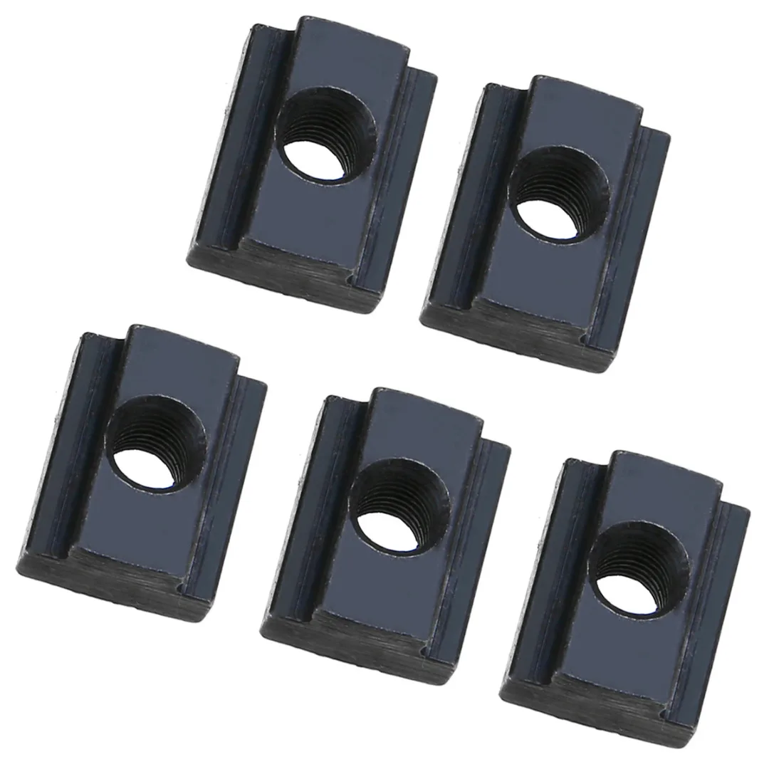 5Pcs M6/8/10 Threads T Slots Nut Black Oxide Finish T Slot Nuts High Hardness Threads T Slots In Machine Tool Tables New